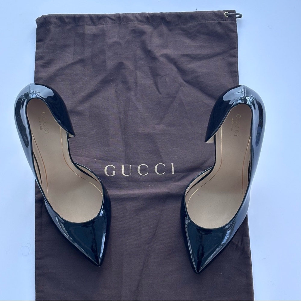 Gucci Black Patent Leather Heels - Picture 2 of 10